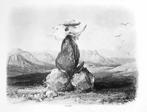 Magic pile erected by the Assiniboin Indians