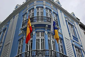Magnificent buildings, houses in the old town of Santa Cruz de la Palma