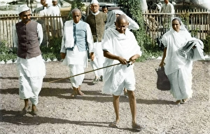 Mahatma Gandhi arriving Sevagram to attend Working Committee meeting, Wardha, India, Asia, June 1936, Asia