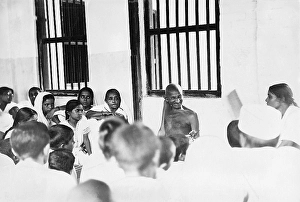 Mahatma Gandhi with his ashram workers at Sabarmati Ashram, Ahmedabad, Gujarat, India, Asia, 1929, Asia