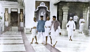 Mahatma Gandhi with Devadas Gandhi and G D Birla, Delhi, India, Asia, March 18, 1939, Asia