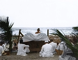 Mahatma Gandhi evening prayer at Mumbai, Maharashtra, India, Asia, May 1944, Asia