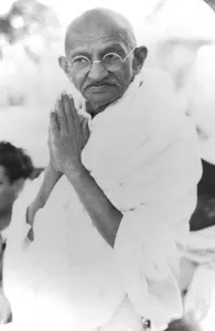 Mahatma Gandhi greeting the crowd at Delhi, India, Asia, March 1939, Asia