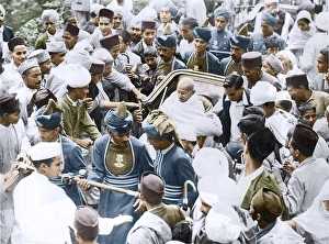 Mahatma Gandhi in hand pulled rickshaw to meet British Viceroy, Shimla, India, Asia, September 27, 1940, Asia