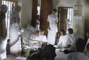 Mahatma Gandhi meeting people Khadi, Calcutta, west Bengal, India, Asia, November 1946, Asia