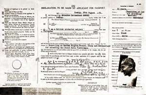 Mahatma Gandhi passport application form for his travel to Europe, India, Asia, 1931, Asia