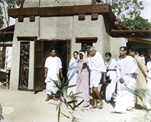 Mahatma Gandhi at Santiniketan, West Bengal, India, February 18, 1940, Asia