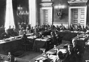 Mahatma Gandhi during the Second Round Table Conference at London, England, November 1931