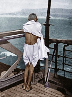 Mahatma gandhi during his voyage to england, mumbai, india, asia, 1931