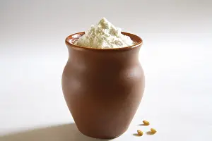 Maida, wheat flour in clay pot, India