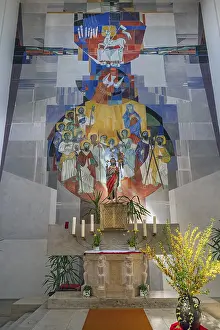 Category Historic EN Prints: Main altar with wall fresco, St Mary is the Catholic parish church