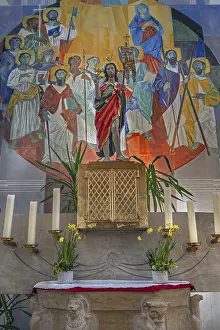 Category Historic EN Prints: Main altar with wall fresco, St Mary is the Catholic parish church
