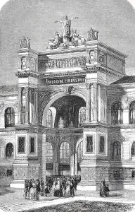 Main entrance to the Palace of Industry at the 1855 World Exhibition