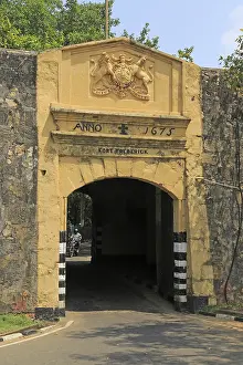 Main gate entrance in walls of historic Fort Frederick