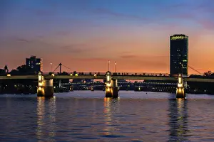 The Main River in Frankfurt Germany at night