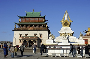 Category Buddhism Prints: Main Tempel Magjid Janraisig Suem Gandan Monastery Ulaan-Baatar Mongolia