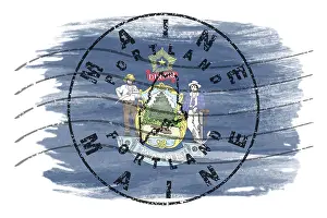Maine Portland Round Seal Map Design