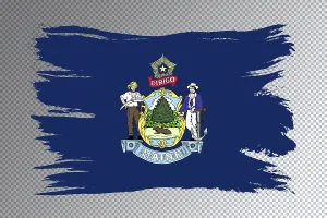 Maine state flag, Maine flag transparent background