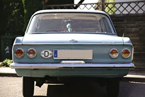 Mainz, Germany - August 29, 2017: The rear view of an old vintage Opel Rekord in a car park on 29 August 2017 in Mainz