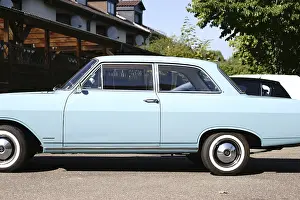 Mainz, Germany - August 29, 2017: The side view of an old vintage Opel Rekord in a car park on 29 August 2017 in Mainz