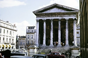 Maison Carree is an ancient Roman temple in Nimes, Nimes, Provence, France 1972