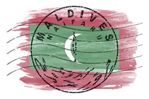 Maldives Naifaru Round Seal Map Design