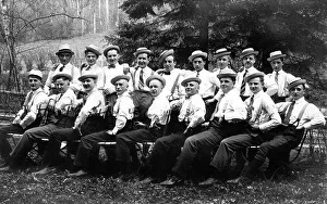 Male club with suspenders and shirt ca