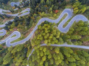 Maloja Pass, winding Swiss Alpine pass