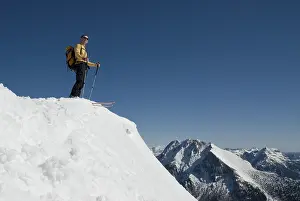 Man on mountain top, Gesaeuse National Park