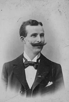 Man with moustache and suit, elegant