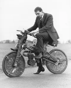 Man on a strange bicycle, England, Great Britain