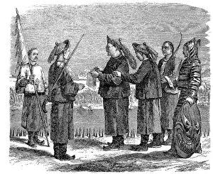 Mandarin and Soldiers, 1850, China