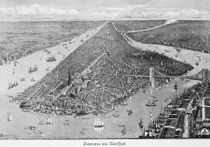 Manhattan, from above, East River