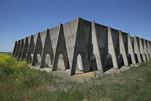 Mansfelder Land 5716 near Beesenstedt open concrete silo for sour fodder GDR type construction
