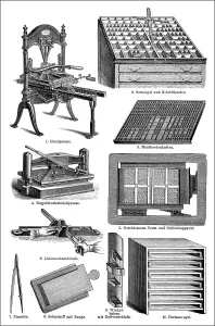 Manual typesetting, 19th century