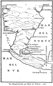 Map, 1st century, Strait of Magellan