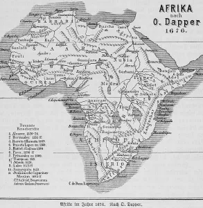 Map Africa 1529, Nubia, Alexandria