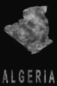 Map of Algeria made of smoke, Air pollution