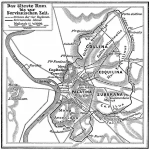 Map of ancient Rome, Italy, Europe