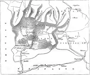 Map of Andorra, vintage engraved illustration