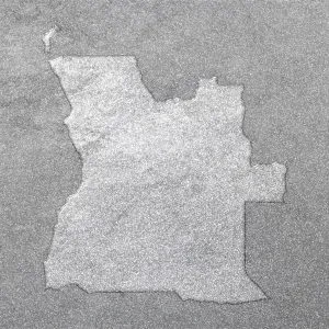 Map of Angola, silver background, map background