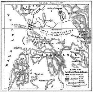 Map of the Battle of Actium on 2 September 31 BC