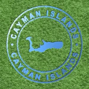 Map of Cayman Islands, Forest with Water Map
