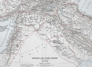 Map of the countries around Euphrates and Tigris from ca 1870