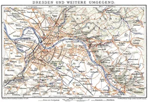 Map of Dresden, Germany, Europe