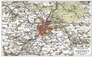 Map of Dresden and the surrounding area