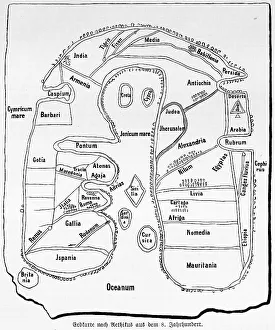 Map of the earth after Aethicus from the 8th century