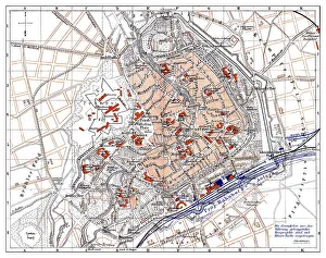 Map of Erfurt, Germany, Europe