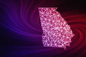 Map of Georgia, Polygonal mesh line map