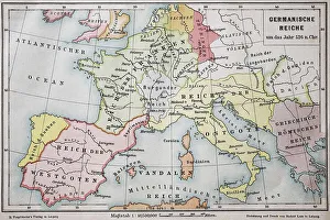 Map of the Germanic Empire around the year 526 AD